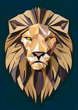 Geometric Lion Head