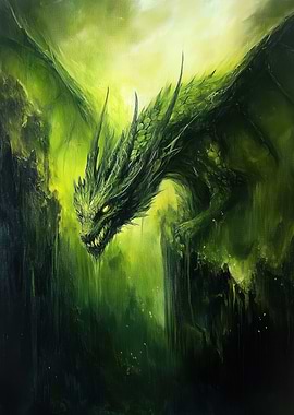 Green Dragon Painting