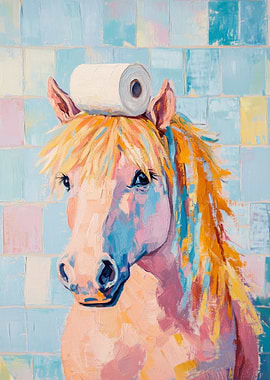 Horse with Toilet Paper