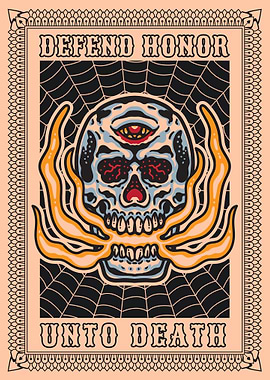 Skull with Third Eye Poster