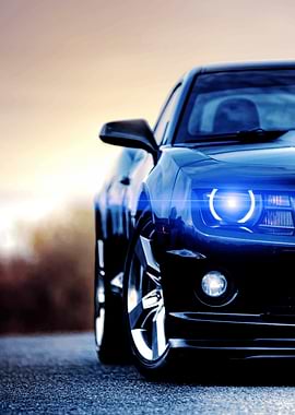 Black Sports Car Headlights