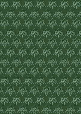 Batik Riau Green Floral Pattern