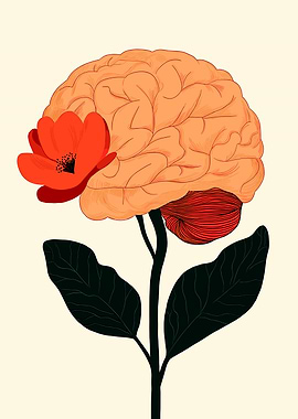 Brain Flower Illustration