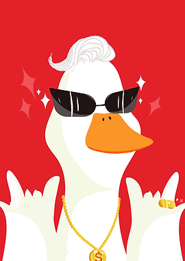 Cool Duck with Gold Chain