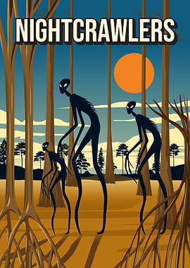Nightcrawler Cryptid Retro Folklore Poster