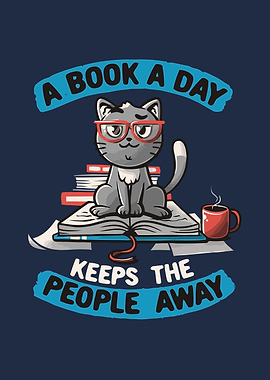 Cat Reading Book