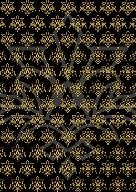 Batik Riau Gold Art Deco Pattern