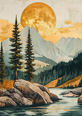 Mountain Lake Sunset