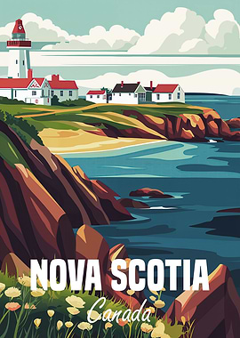 Nova Scotia Coastline Poster
