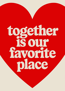 Retro Family Love and Togetherness Heart