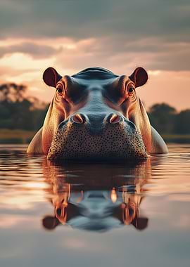 Hippopotamus in Water
