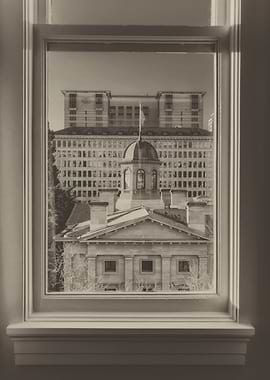 Cityscape Through Window