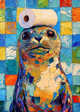 Seal with Toilet Paper Hat