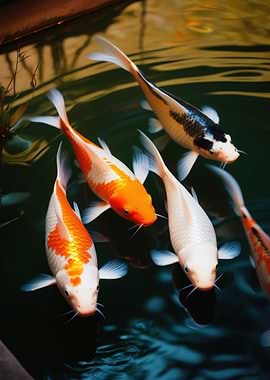 Koi Fish in Pond