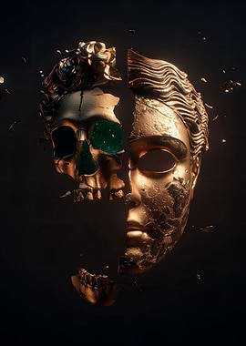 Gold Skull and Mask