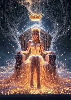 Golden Queen on Throne