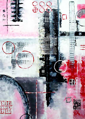 Abstract Art With Rings Industrial Complex