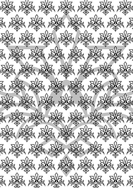 Batik Riau Black and White Floral Pattern Shadow