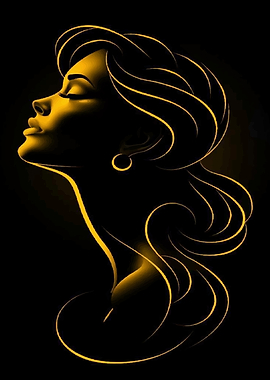 Golden Silhouette Woman