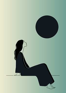 Silhouette of Woman Gazing Up