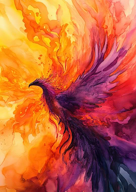 Phoenix Watercolor Art