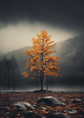 Lonely Autumn Tree