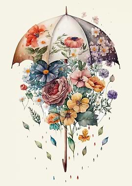 Floral Umbrella Watercolor