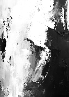 Abstract Black and White Painting