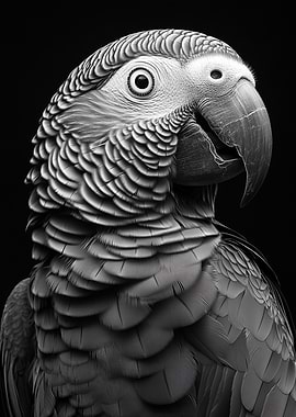 Grey Parrot Portrait