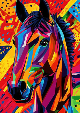 Colorful Horse Portrait
