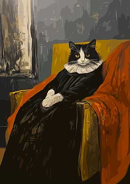 Cat Painted as Whistlers Mother