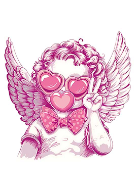 Pink Angel with Sunglasses