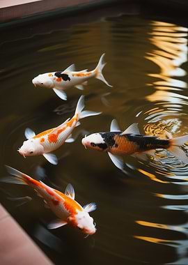 Koi Fish in Pond