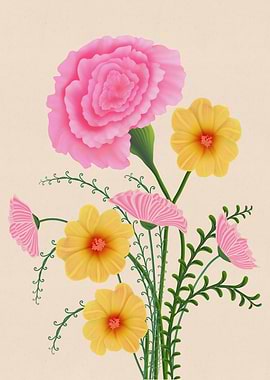 Pink and Yellow Florals