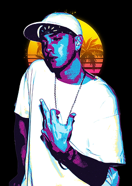 Retro Rapper Portrait
