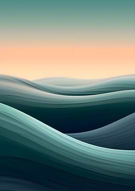 Abstract Teal Waves