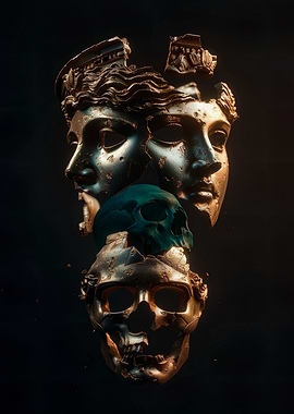 Broken Statues and Skull