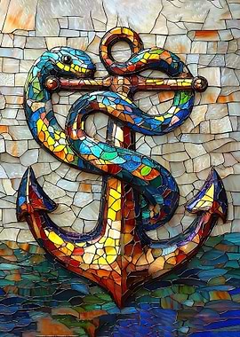 Mosaic Anchor with Snake