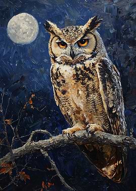 Great Horned Owl Night Portrait