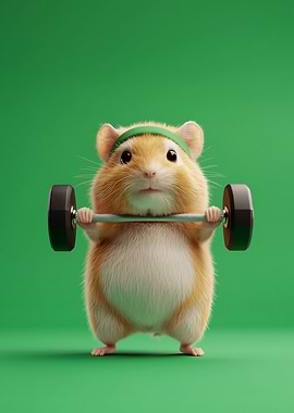 Hamster Lifting Weights
