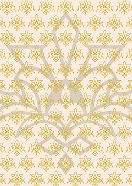 Batik Riau Gold Floral Pattern Shadow