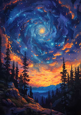 Spiral Galaxy Sunset