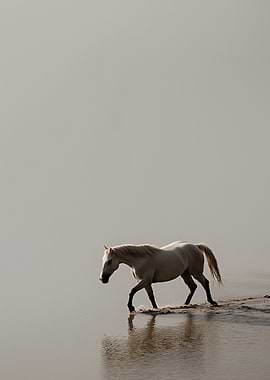 White Horse in Fog