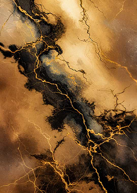 Abstract Gold Veins Marble Texture