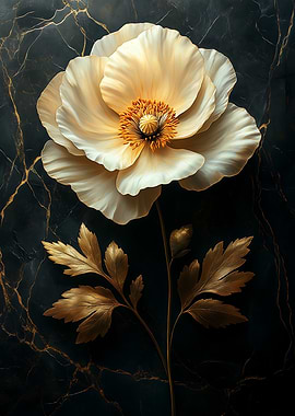 Golden Flower on Marble