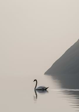 Swan on Calm Water