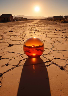 Sunset Sphere in Desert