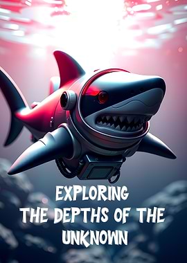 Shark in Space Suit under Ocean