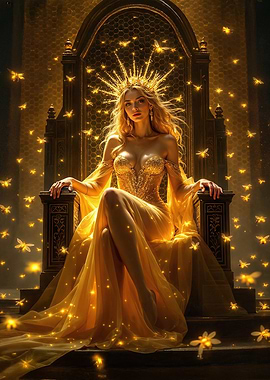 Golden Queen on Throne