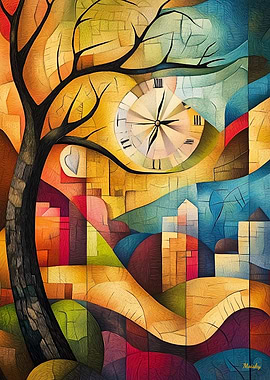 Modern Cubist Vision of The Persistence of Memory